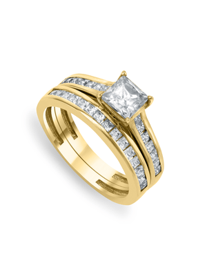 Yellow Gold, Cubic Zirconia Twinset Rings