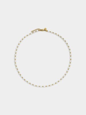 Rose Gold Plated Women’s Mini Ball & Pearl Necklace
