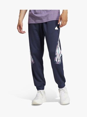 Mens adidas Future Icons Navy All Over Print Joggers