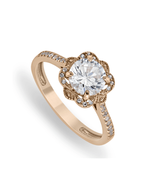 Rose Gold Moissanite Vintage-Style Women’s Halo Ring