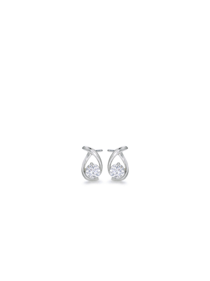 Sterling Silver Cubic Zirconia Twist Solitaire Studs