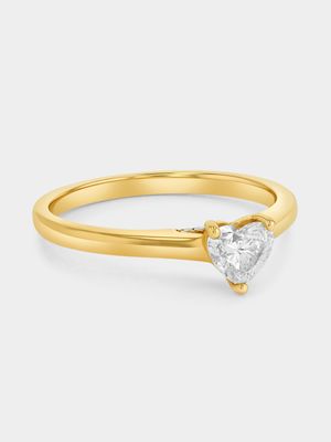 Yellow Gold 0.5ct Lab Grown Diamond Heart Solitaire Ring