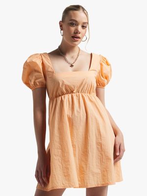 Women's Peach Babydoll Dress