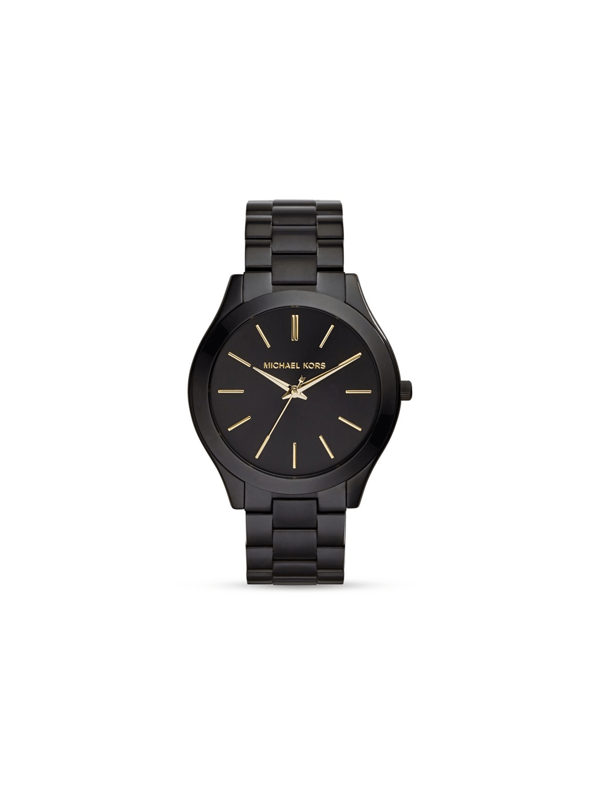 Michael Kors Ladies Slim Runway Black Toned Bracelet Watch - Bash.com