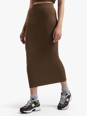 Women's Mocha Textured Seamless Skirt