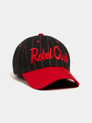 Men's Black & Red Baseball Cap