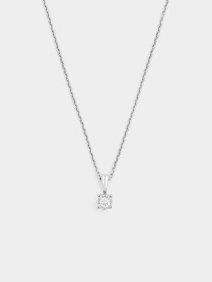 Sterling Silver Lab Grown Diamond Solitaire Pendant
