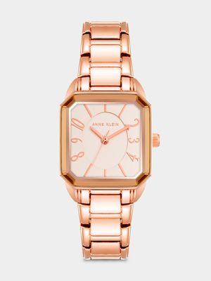 Anne Klein Rose Plated Octagonal  Bracelet Watch