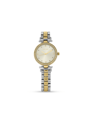Minx Women’s Gold and Silver Plated Halo Bracelet Watch