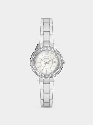 Fossil  Stella Silver Plated Stainless Steel Bracelet Watch