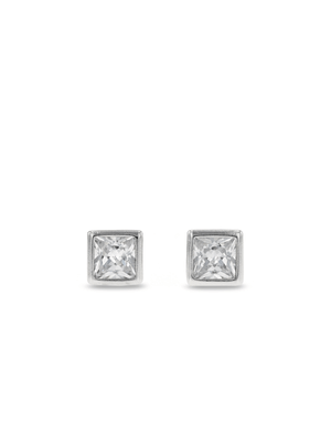 Classic Sterling Silver Square Tube Stud Earrings