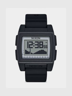 Nixon Men's Base Tide Pro Black Positive Digital Silicone Watch
