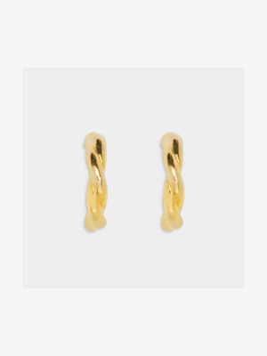 18ct Gold plated Small twisty hoop earring