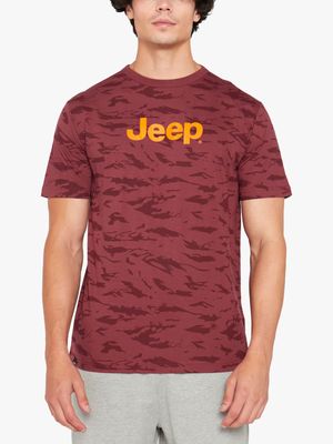 Men's Plus Red Jeep Windsor Wine Logo T-Shirt