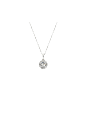 Sterling Silver Crystal Women's April Birthstone Pendant Necklace