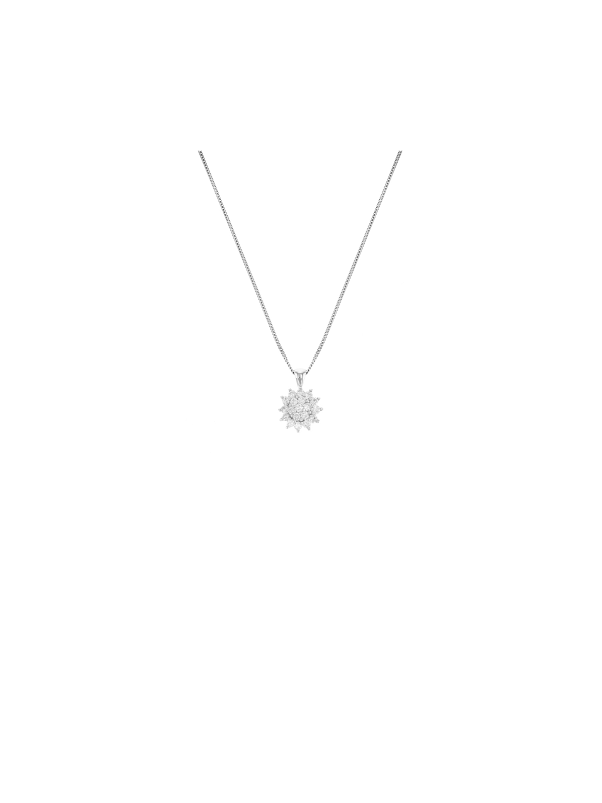 Sterling Silver Cubic Zirconia Sunray Pendant - Bash.com