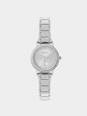 Tempo Ladies Silver Tone Bracelet Watch