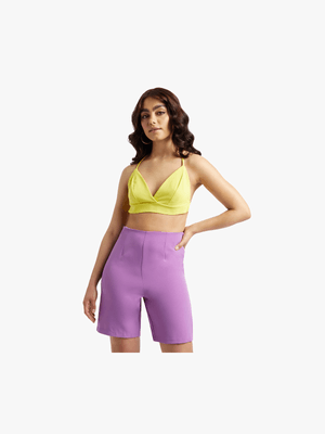 Women's Purple Suit Shorts