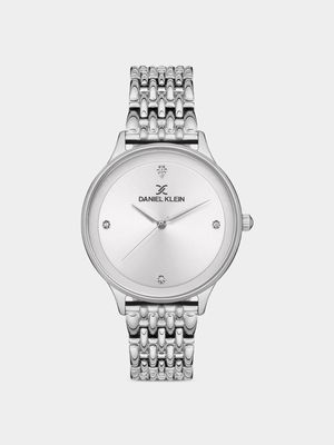 Daniel Klein Silver Plated Stainless Steel Bracelet Watch