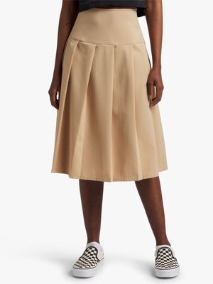 Women's Stone Pleated Midi Skirt
