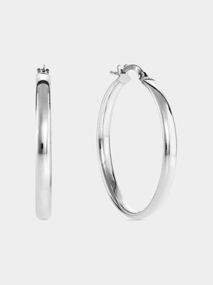 Sterling Silver Comfort Hoop Earrings