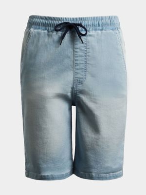 Older Boy's Mid Blue Pull-On Denim Shorts