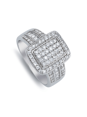 Sterling Silver Rectangular Dress Ring