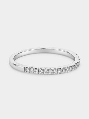 Sterling Silver Lab Grown Diamond Pavé Anniversary Ring