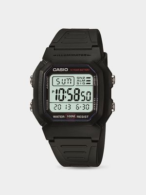 Casio Retro Dual Time Digital Black Resin Watch