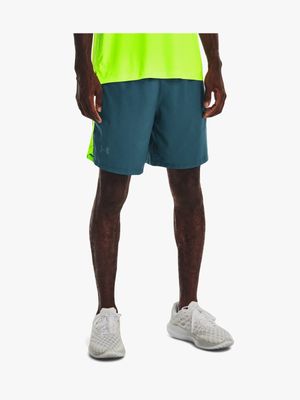 Mens Under Armour Launch Teal/Lime 7 Inch Graphic Shorts