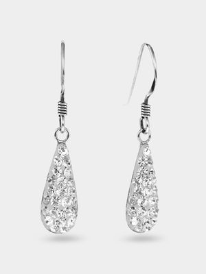 Sterling Silver & Crystal Women's Teardrop Earrings