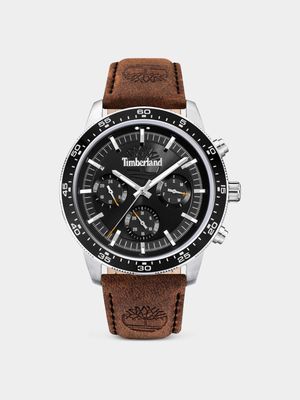 Timberland Parkman Stainless Steel Black Dial Brown Leather Watch