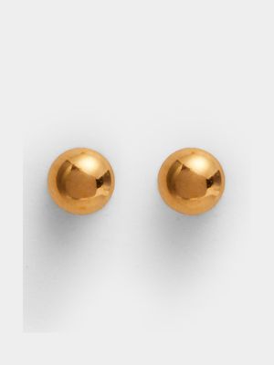 Girl's Gold Ball Stud Earrings