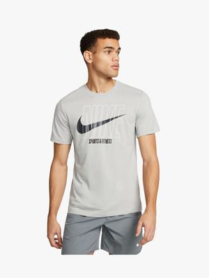 Mens Nike Dri-Fit Light Grey Slub Tee