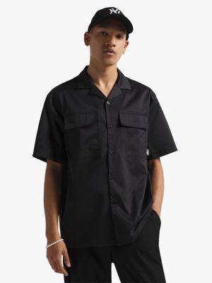 Men's Black Taslon Bowling Shirt
