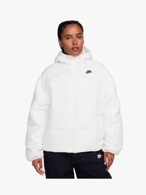 Womens Nike Sportswear Essential Therma-Fit Classic White Puffer Jacket