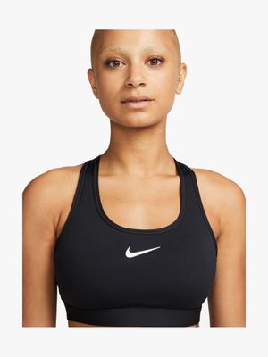 Womens Nike Dri-Fit Swoosh Medium Impact Black Bra