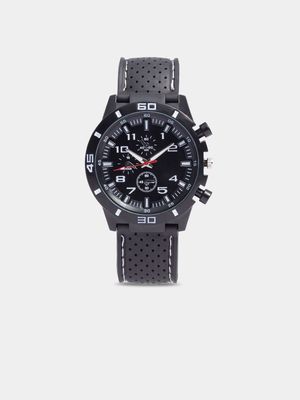 Black Dial Sporty Look Analogue Silicon Strap Watch