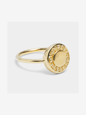 18ct Gold plated Circle Grecian Pinky Ring