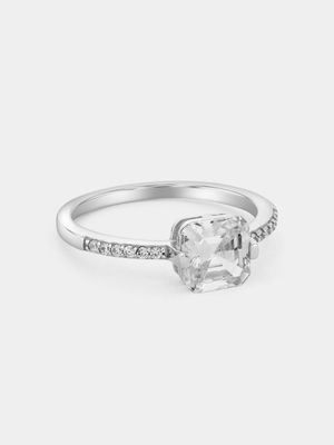 Sterling Silver Cubic Zirconia Princess Ring