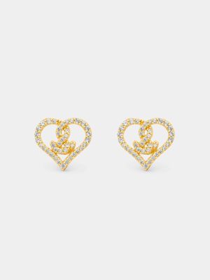 Gold-tone Sterling Silver Love Generation x Gert Johan Coetzee Love Knot Stud Earrings