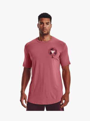 Men's Under Armour Project Rock Open 24 Hours Burgundy Tee