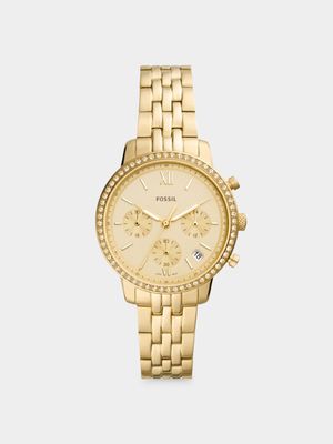 Fossil Women's Neutra Gold Plated Chronograph Bracelet Watch