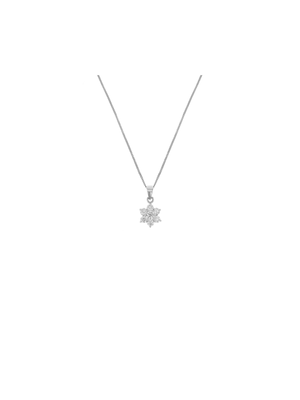 Miss Swiss Sterling Silver Cubic Zirconia Flower Petite Pendant Necklace