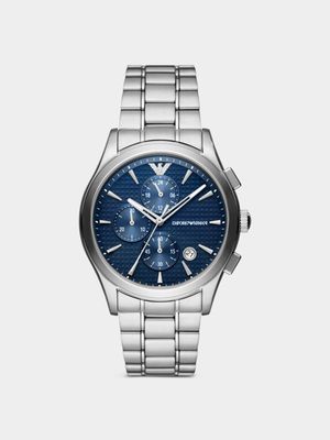 Emporio Armani Men's Blue Dial & Stainless Steel Chronograph Bracelet Watch