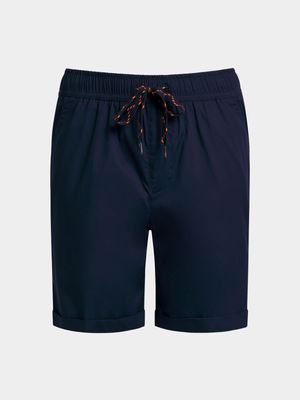 Older Boy's Navy Poplin Shorts