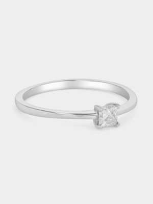 White Gold 0.18ct Diamond Princess Solitaire Ring