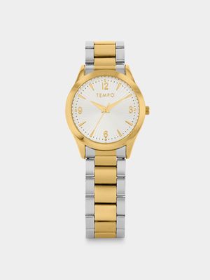 Tempo Men’s Two-Tone Silver Dial Bracelet Watch
