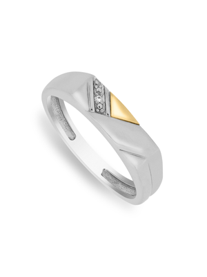 Yellow Gold & Sterling Silver Men's Diamond Dress Ring