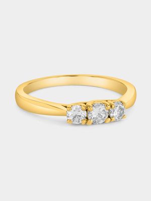 Yellow Gold 0.5ct Lab Grown Diamond Trilogy Ring